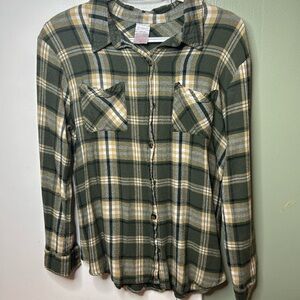 Button down green and yellow shirt from walmart.